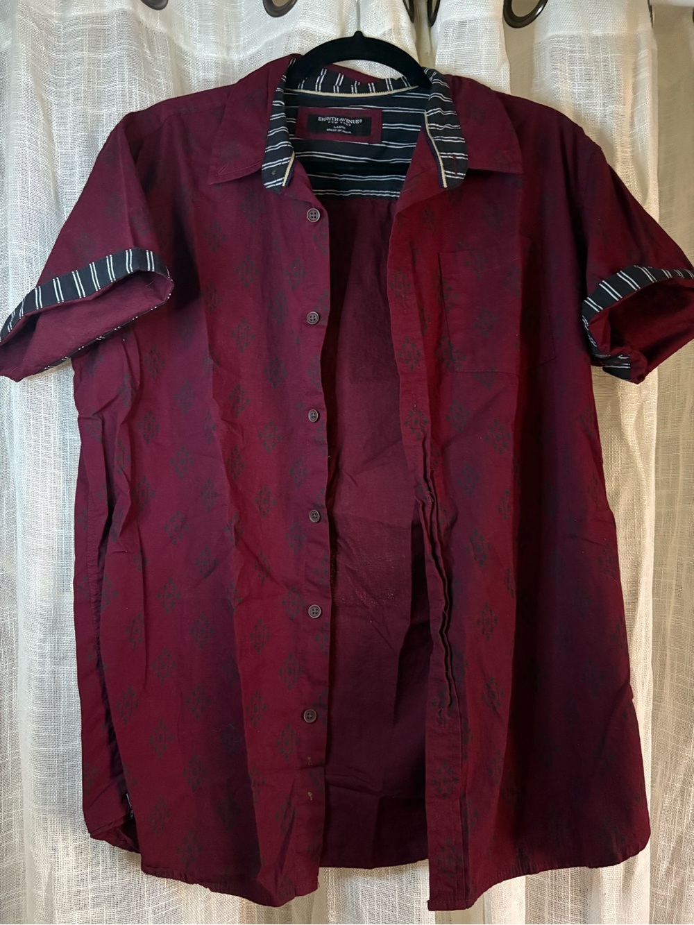 Short-Sleeve Casual Button-Down Shirt in Burgundy by Eddie Bauer